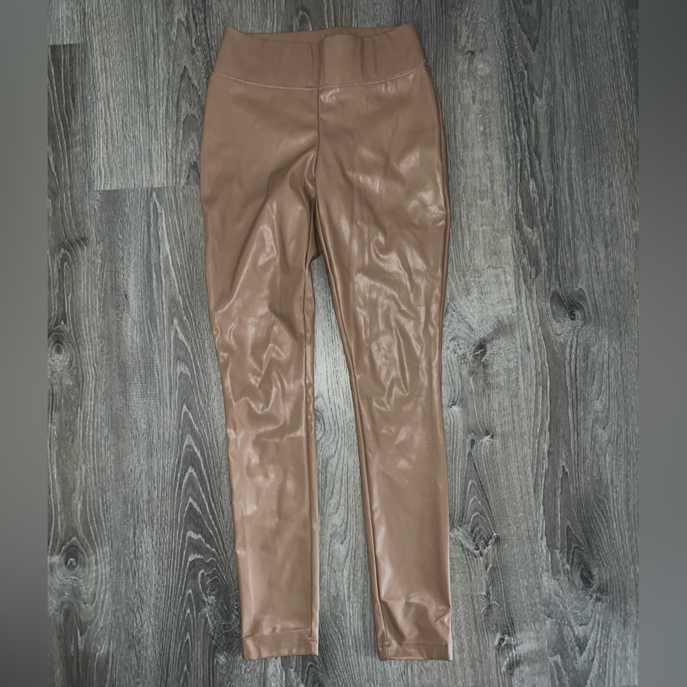 INC International Concepts Tan Faux Leather Pants